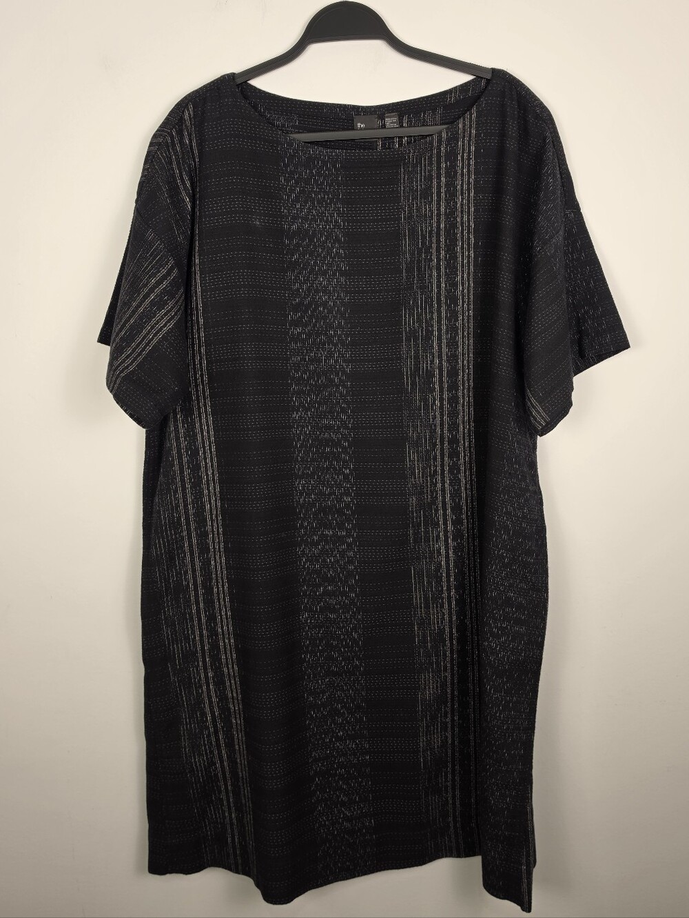 Fisher Project By Eileen Fisher Koshi Crossing Shift Dress Black Womens Size XL - Picture 7 of 14